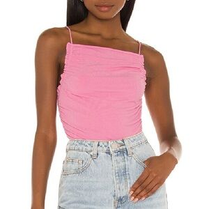 Superdown Jessa Ruched Pink Tank